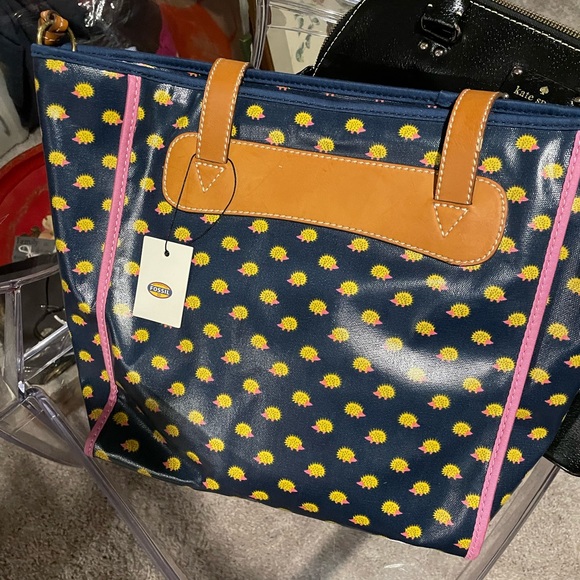 Fossil Handbags - NWT Fossil oil cloth purse with hedgehogs
